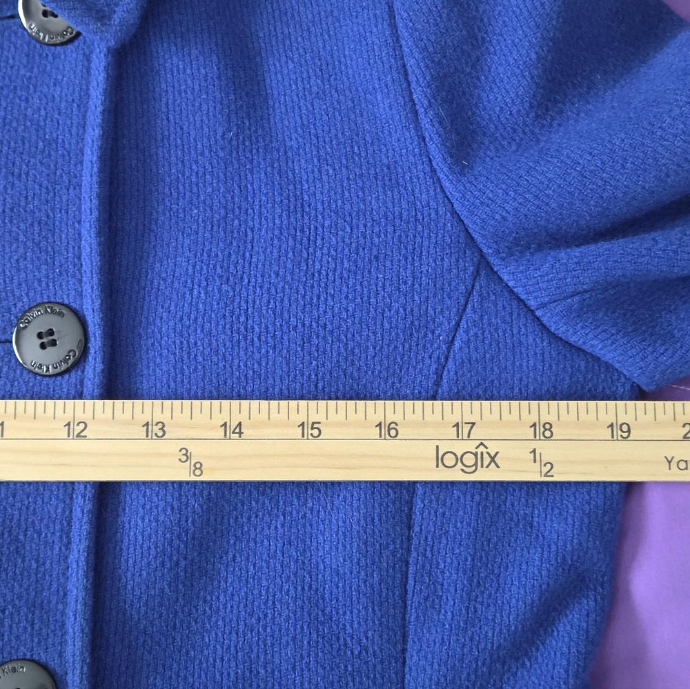 Calvin Klein Wool Coat Women ,Royal Blue Wool Blend Sz 8. - Picture 13 of 16